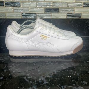 Puma Roma Classic Men's Sz 11/EU 44.5 White Leather Low Top Lace Up Sneakers